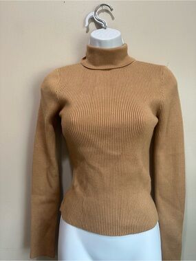 Lulu's Camel Ribbed Long Sleeve Blouse